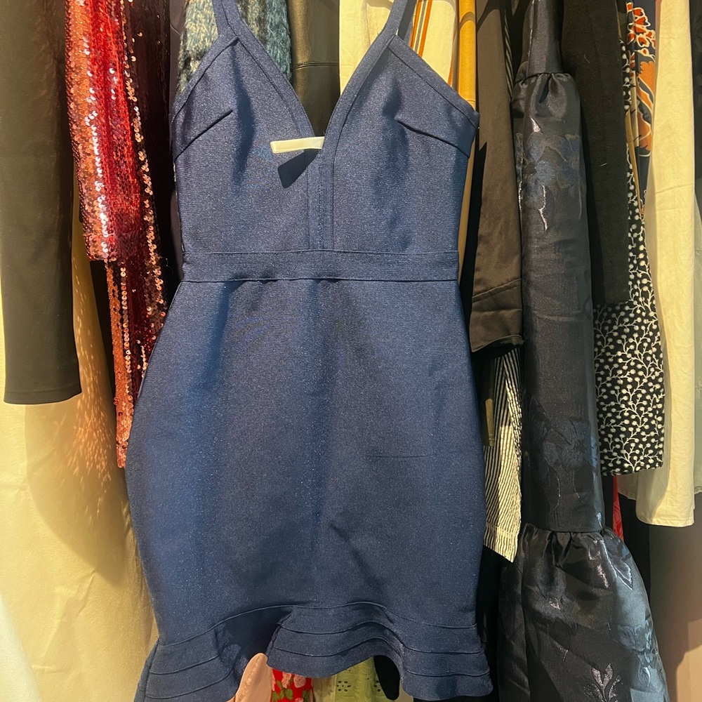 Elegant Blue Sleeveless Dress